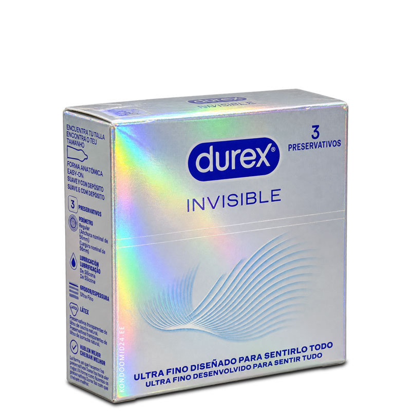 DUREX Invisible тонкие презервативы c анатомической формой EASY-ON 3&nbsp;шт